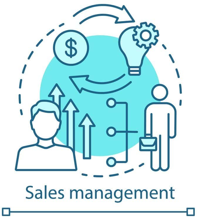 sales management visual with graphic icons