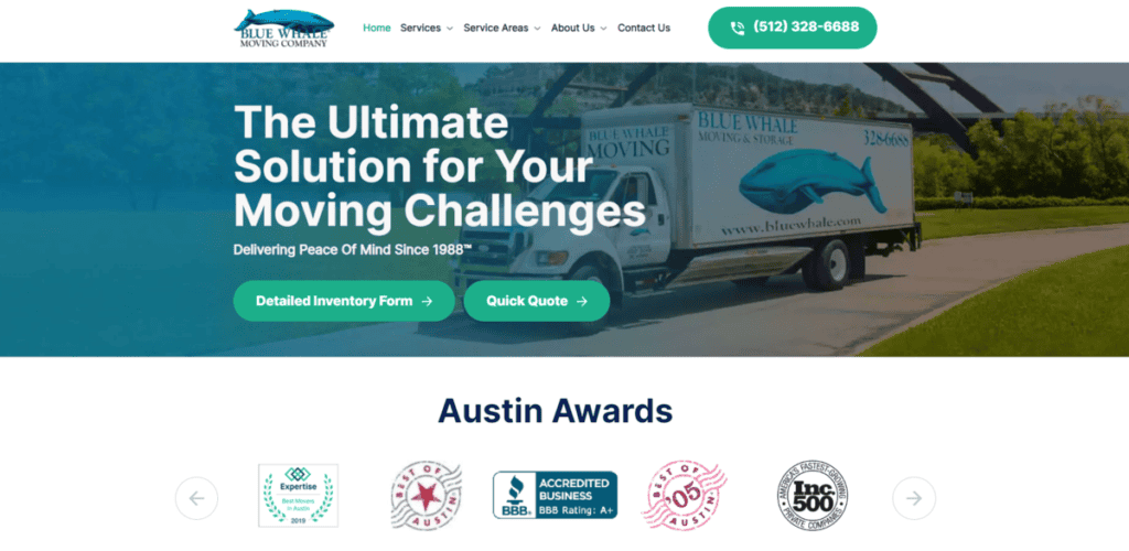 blue whale moving company website