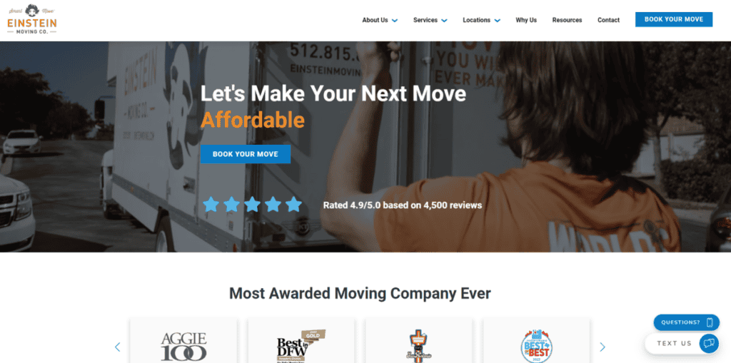 einstein moving company website