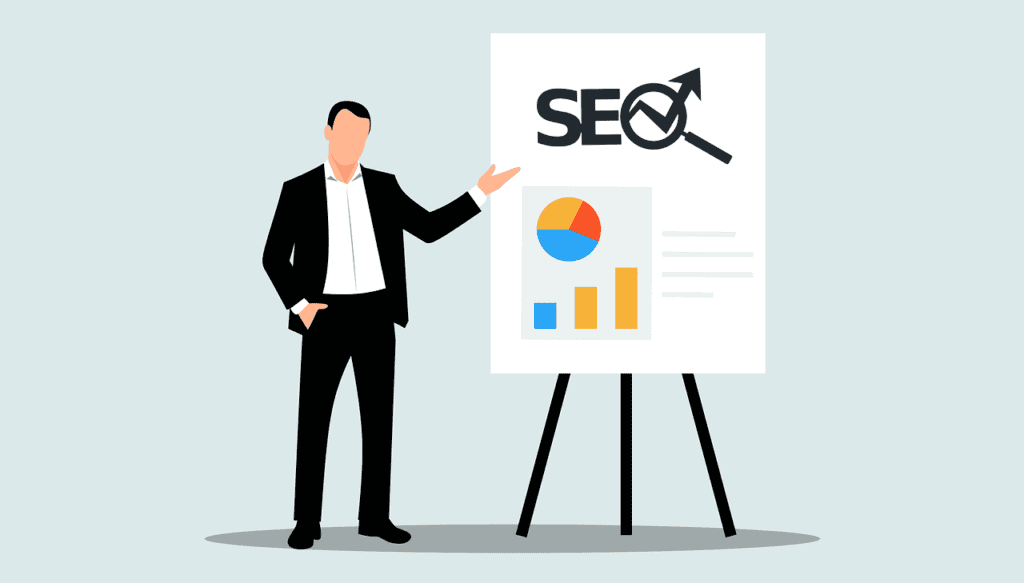 chart with seo graphics