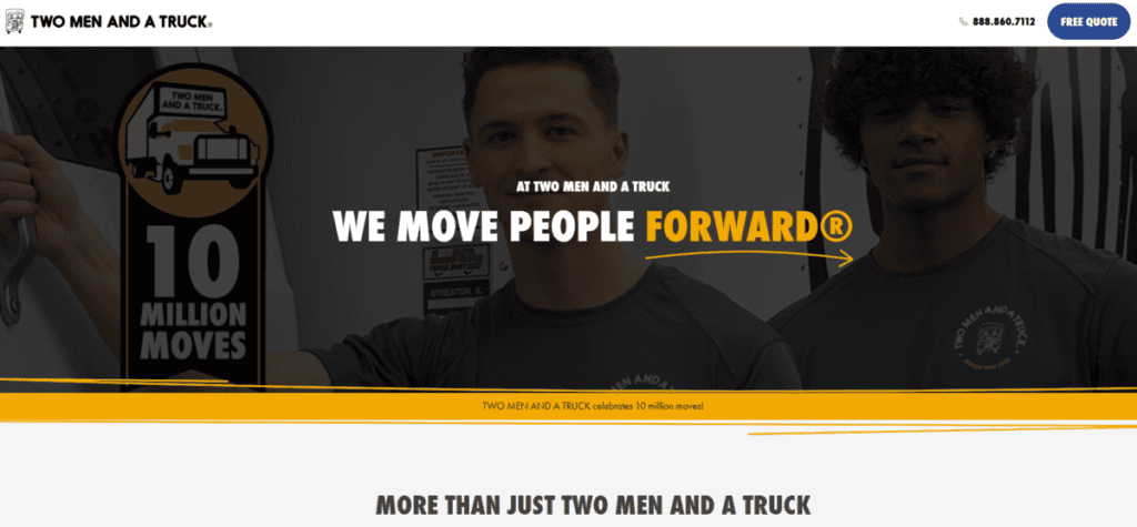 two men and a truck homepage on website